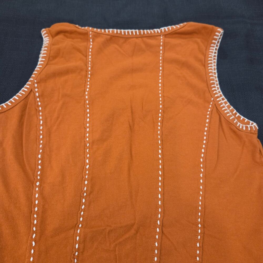 Idyllwind Miranda Lambert Western Contrast Stitch Tank Top Orange Womens Size L - Picture 8 of 13